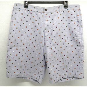 Dockers Blue Casual Shorts with Nautical Flags Size 36